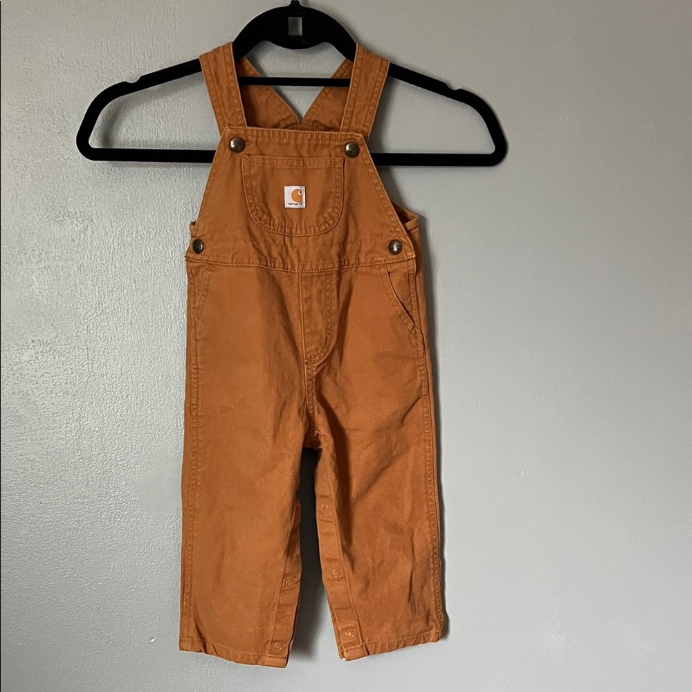 Carhartt Toddler Brown Duck Canvas Bib Overalls 24 Months
